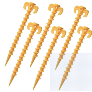 Heavy Duty Tent Screw Anchor Spiral Peg Stakes Set of 6 (20cm)